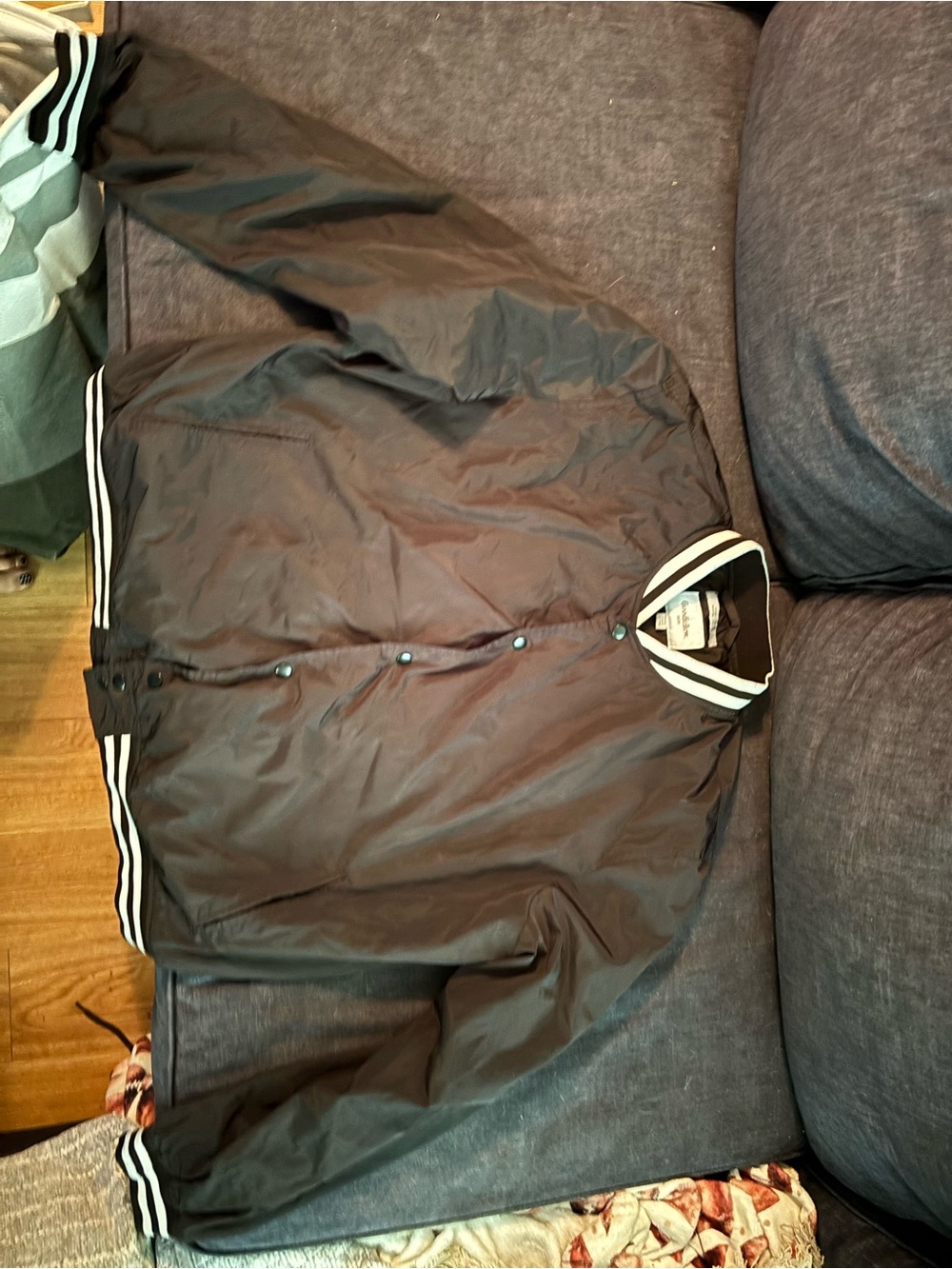 Goodfellow & Co Black Bomber Jacket with Contrast Stripe Trim